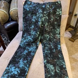 Lena Gabrielle Blue Metallic Straight Leg Pull-On Pants - Sz 12